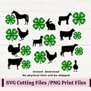 4H Klee SVG Bundle, 4H Showmanship SVG&#39;s, County Fair Jugend zeigen, Ag Kids T-Shirt-Design
