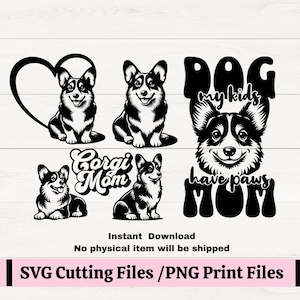 Corgis Mutter SVG, Geschenk für Corgis Mutter, PNG Corgis für Aufkleber, Pembroke walisische Corgis, Strickjacke walisische Corgis