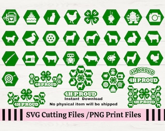 4HProud with Clover SVG for decals, T-shirt design for 4H Clubs, 4H Projects