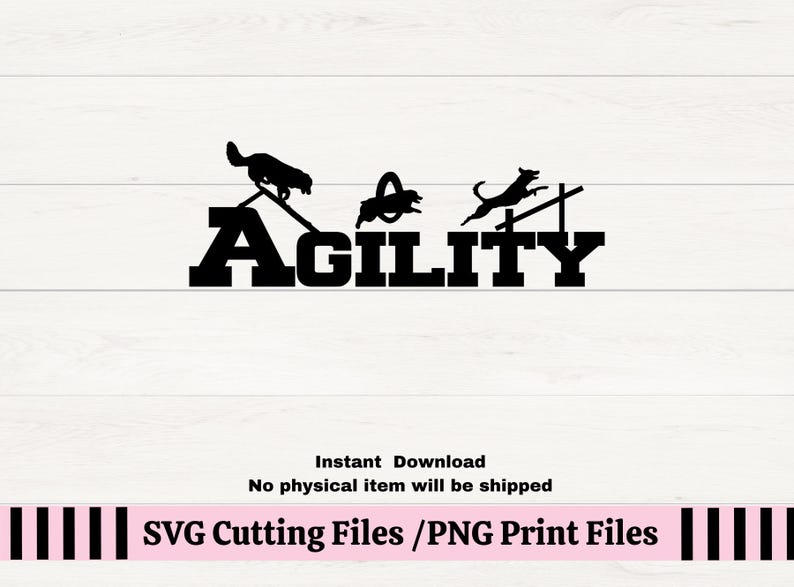 Agility Dog Silhouette SVG, Gift for Dog Trainer PNG, Agility Course ...