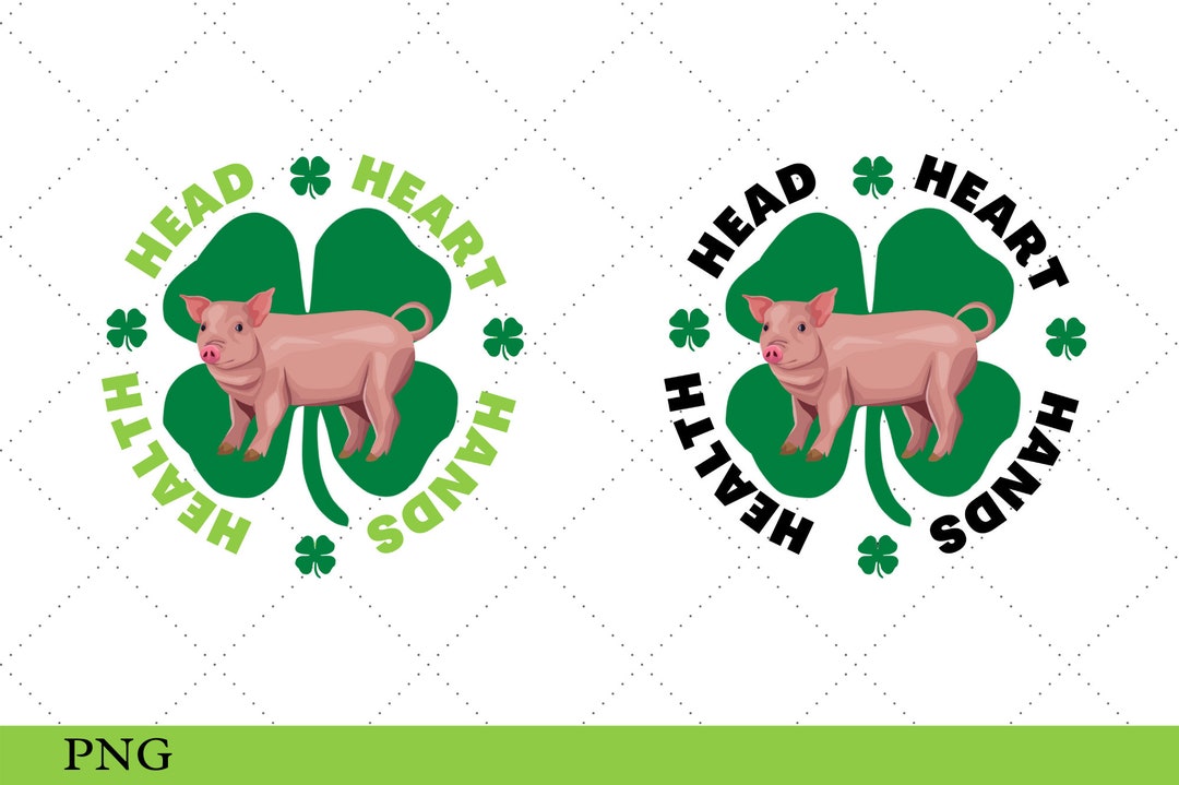 4H Clover Pig PNG, Pig Png for 4H T-shirt, 4H Clover Pig Print for ...