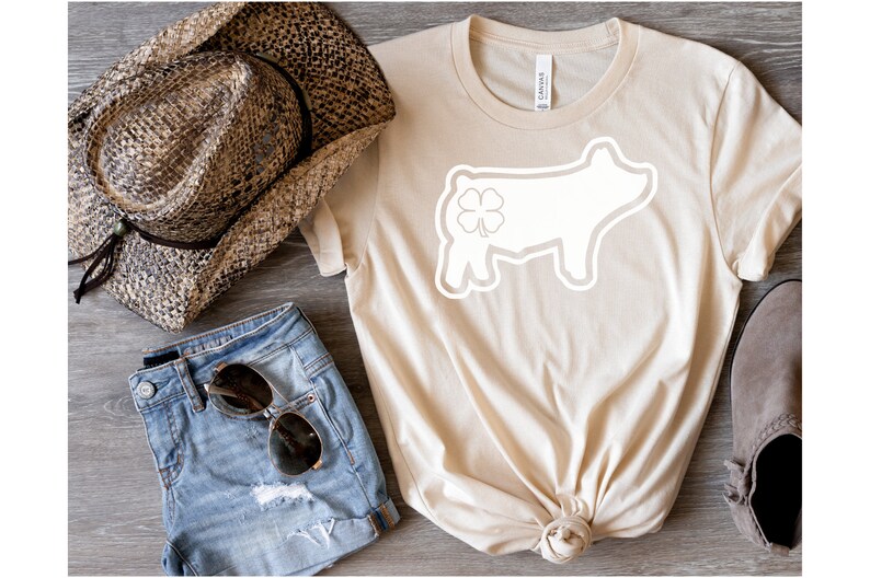 4H Pig With Clover SVG for Decals 4H Pig Showmanship Svg for - Etsy