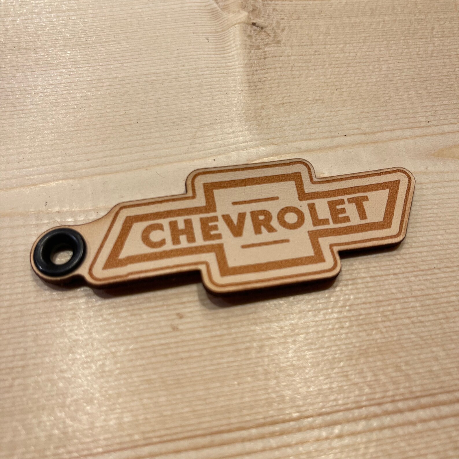 Chevy Leather Keychain Etsy