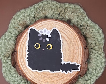 Black Cat Loading Sticker | Cute Void Cat Decal