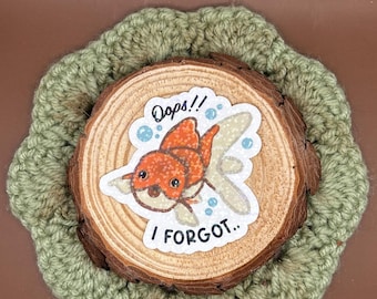 Funny Goldfish Sticker: Holographic Laminated Vinyl Decal
