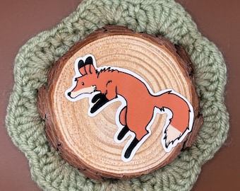 Pouncing Fox Sticker | Cute Animal Art