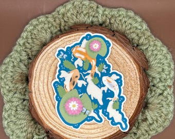Cute Koi Pond Sticker | Laminated, Water Resistant