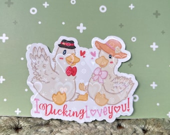 I Ducking Love You Sticker | Cute duck stickers, Valentine stickers, Funny duck stickers, cute duck art, cute valentine stickers