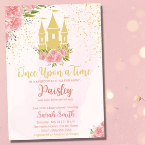 Once Upon A Time Baby Shower Digital Printable 5x7 Invitation