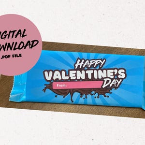 Tarjetas imprimibles para el día de San Valentín de Mr. Beast Feastables Descarga instantánea para barras de chocolate de 2,1 oz
