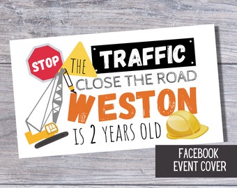 Construction Birthday Facebook Event Cover