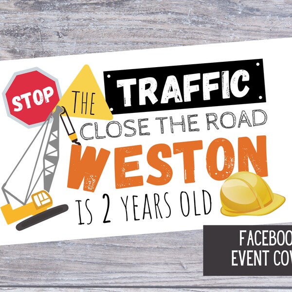 Construction Birthday Facebook Event Cover