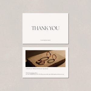 Thank You Card Template for Jewelry Packaging – Canva Editable, Minimal Design | 6x4 in | Small Business