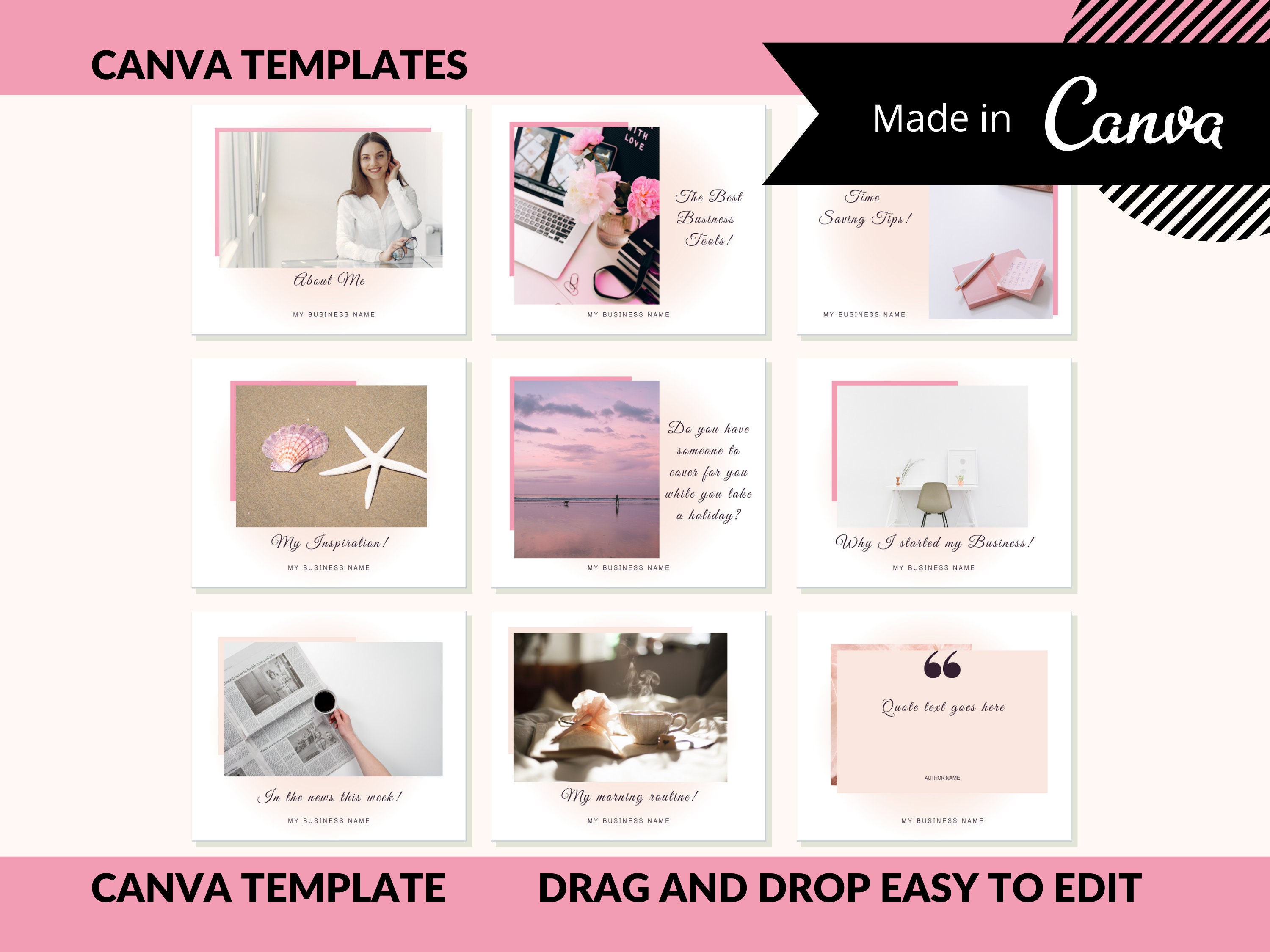 Facebook Post Templates for Canva Social Media Bundle Etsy