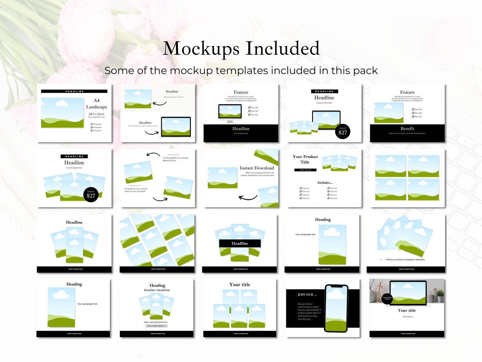 Etsy Listing Mockup Template Bundle Digital Products Etsy