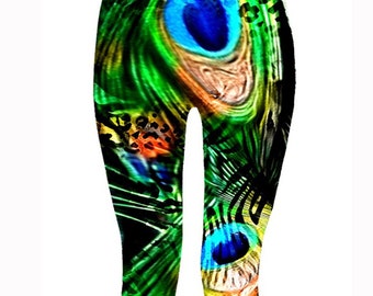 Peacock Magic Leggings, Super Soft Milk Silk Leggings, Colourful Leggings, Animal Leggings, Festival & Hippie Clothing