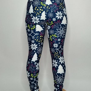 Christmas Winter Leggings, Super Soft Milk Silk Leggings, Beautiful Christmas Kids & Mum Matching Yoga Leggings image 6