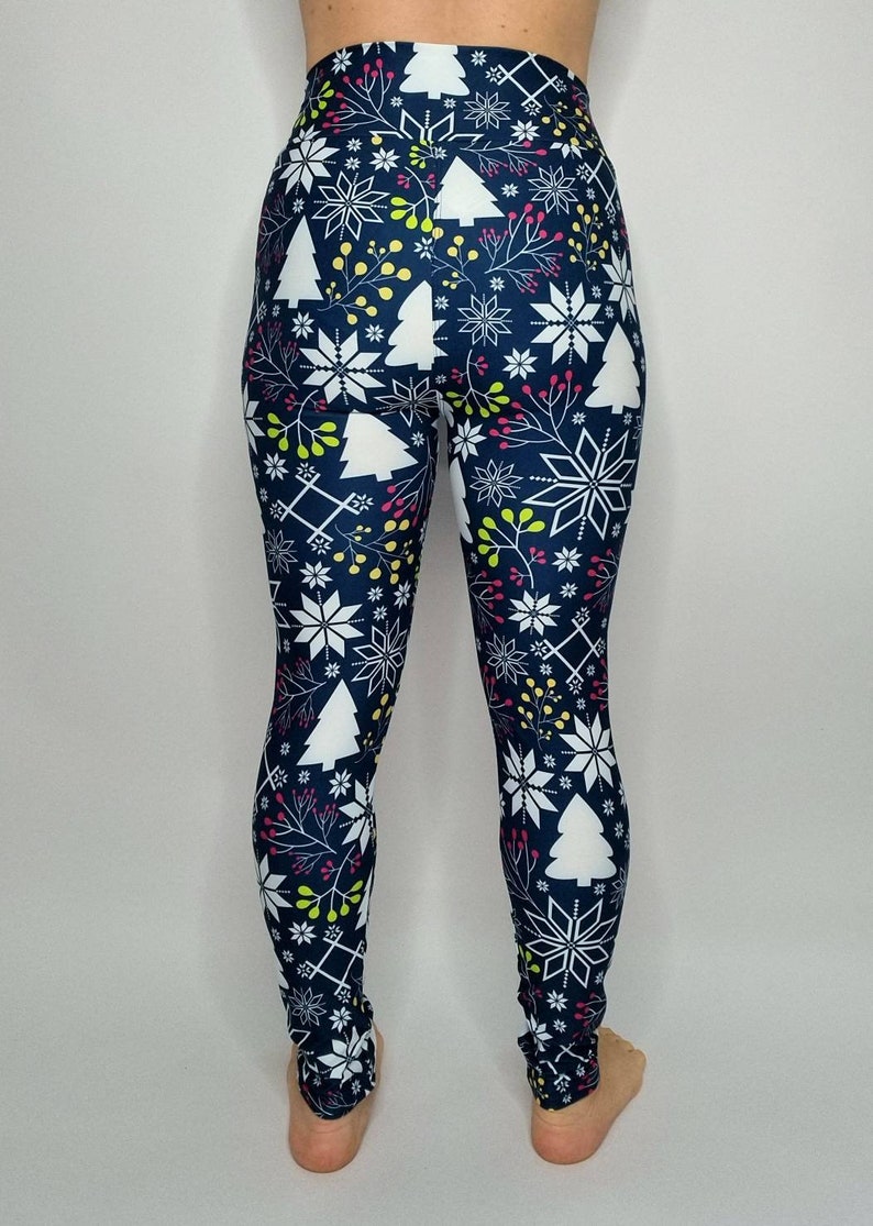 Christmas Winter Leggings, Super Soft Milk Silk Leggings, Beautiful Christmas Kids & Mum Matching Yoga Leggings image 6