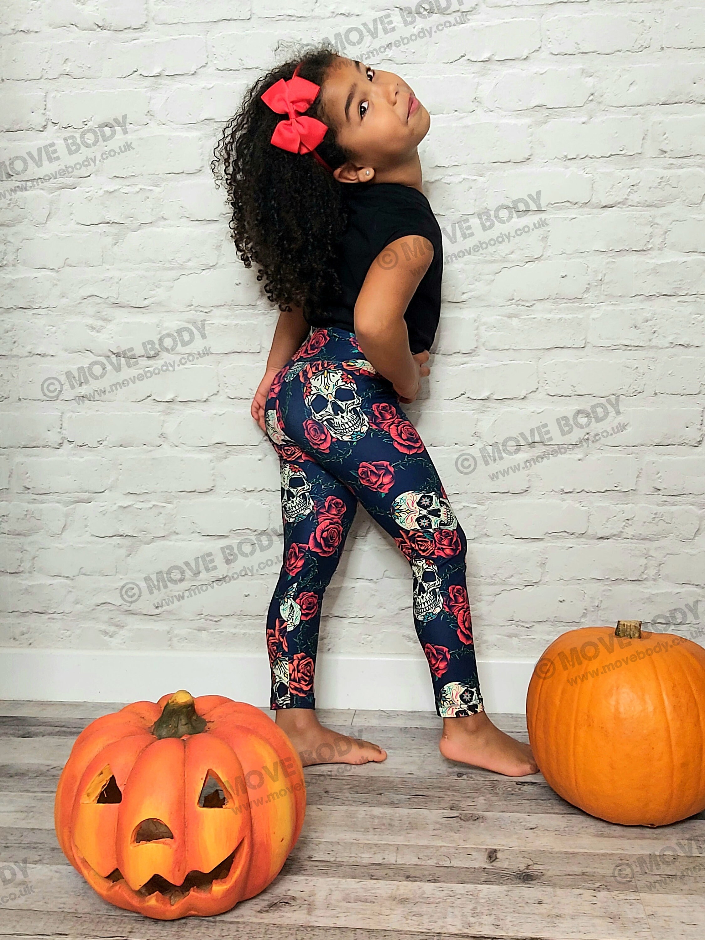 Mexican Skull and Roses Halloween Leggings, Super Soft Milk Silk Leggings, Beautiful  Halloween Kids & Mum Matching Yoga Leggings -  UK