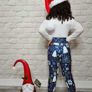 Christmas Winter Leggings, Super Soft Milk Silk Leggings, Beautiful Christmas Kids & Mum Matching Yoga Leggings image 8