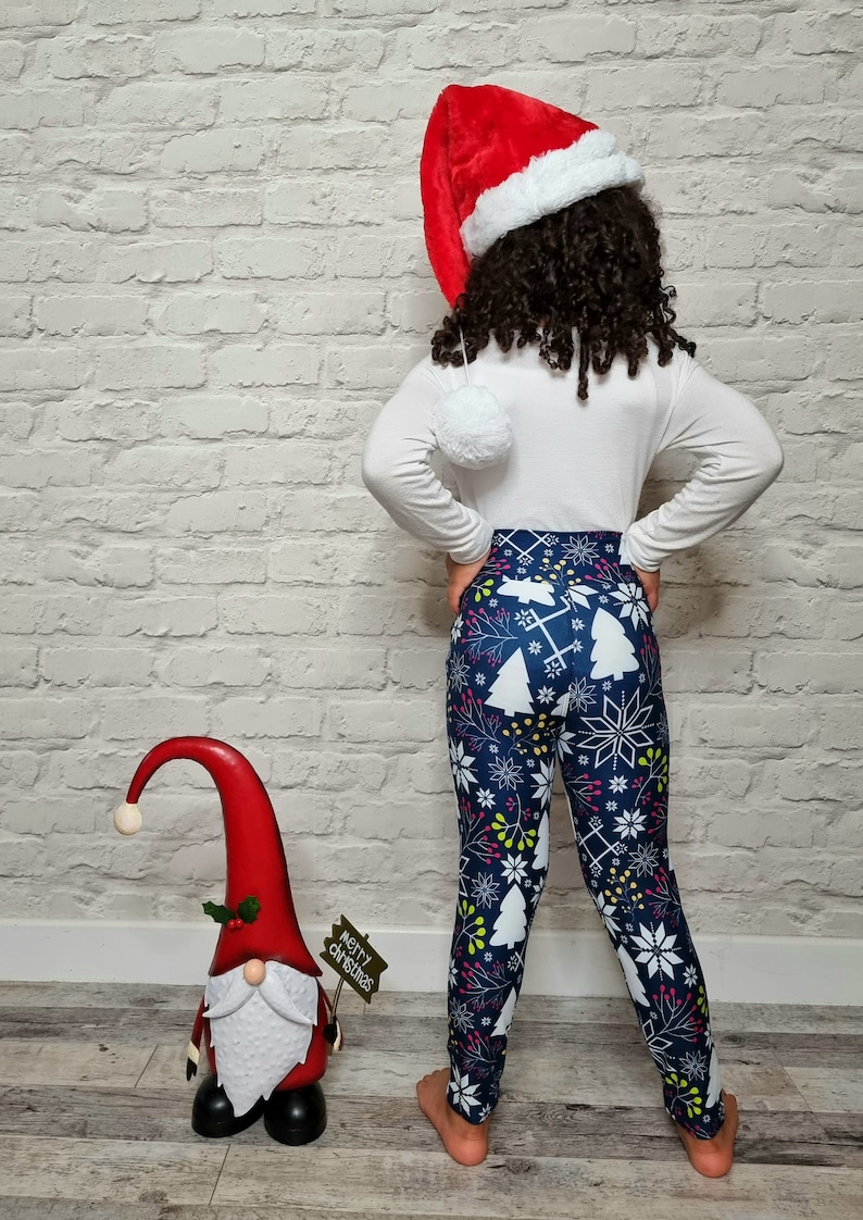 Christmas Winter Leggings, Super Soft Milk Silk Leggings, Beautiful Christmas Kids & Mum Matching Yoga Leggings image 8