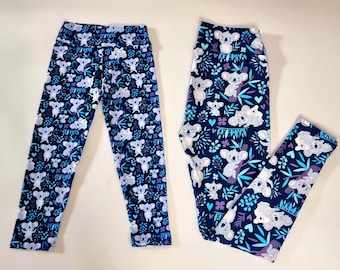 Koala Leggings, Kids & Mum Matching Yoga Leggings, Super Soft Milk Leggings, Kids Leggings