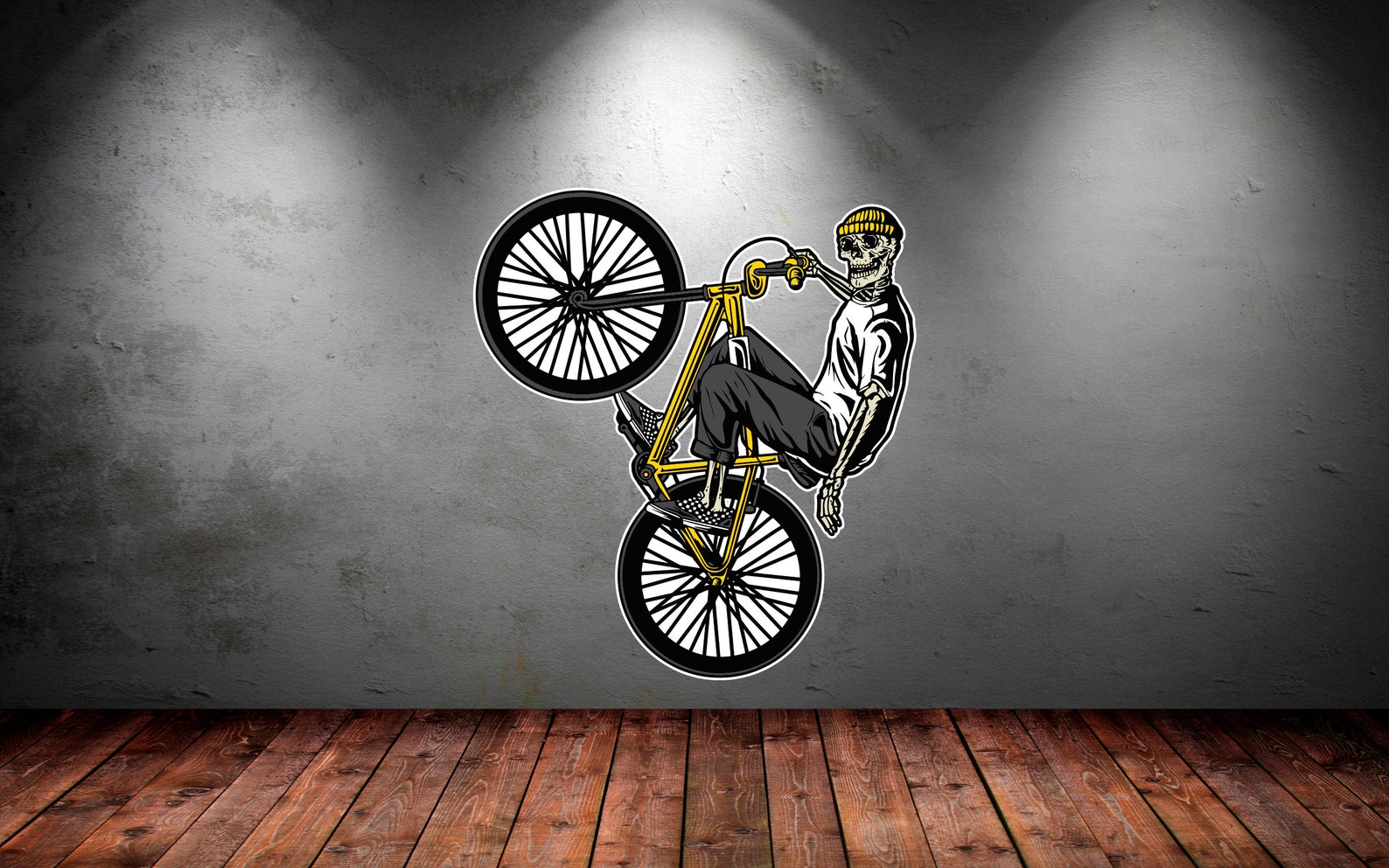 Skeleton BMX Bike Cycling Wall Sticker Vinyl Decal Mural Art Etsy