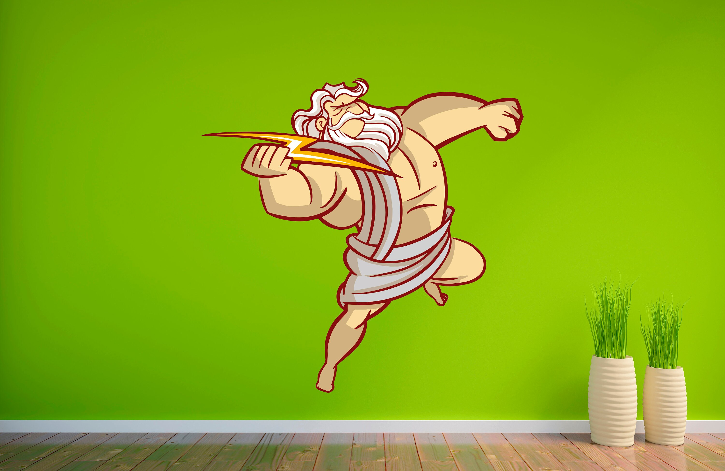 Zeus Ancient Greek Mythology Wall Sticker Vinyl Decal Mural Etsy