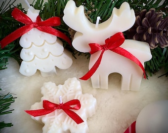 Handgemaakte kerstkaarsen sojawas | Feestelijke decoratie
