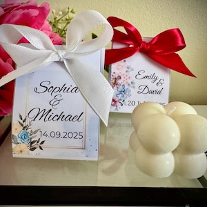 Wedding Favors, Mini Bubble Candle, Guest Gifts, Personalized Candle
