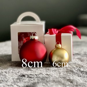 8 CM Christmas Tree Glass Ball Personalized Gift Box Personalized Glass Balls With Name And Snowflakes Christmas Tree Ornament image 2
