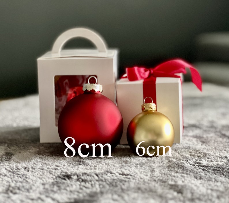 8 CM Christmas Tree Glass Ball Personalized Gift Box Personalized Glass Balls With Name And Snowflakes Christmas Tree Ornament image 2