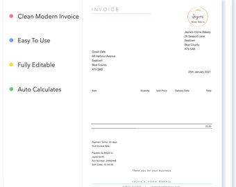 Clean Modern Invoice Template