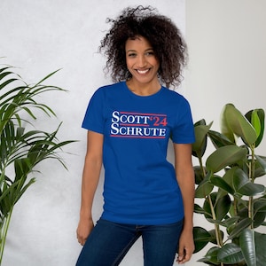 Scott Schrute &#39;24 Election T-Shirt - Support Campaign with Bold Patriotic Design