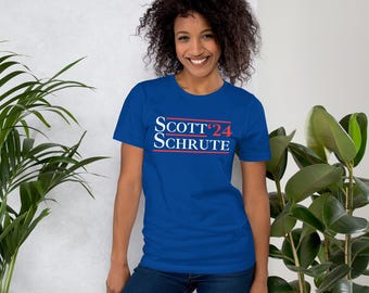 Scott Schrute '24 Election T-Shirt - Support Campaign with Bold Patriotic Design