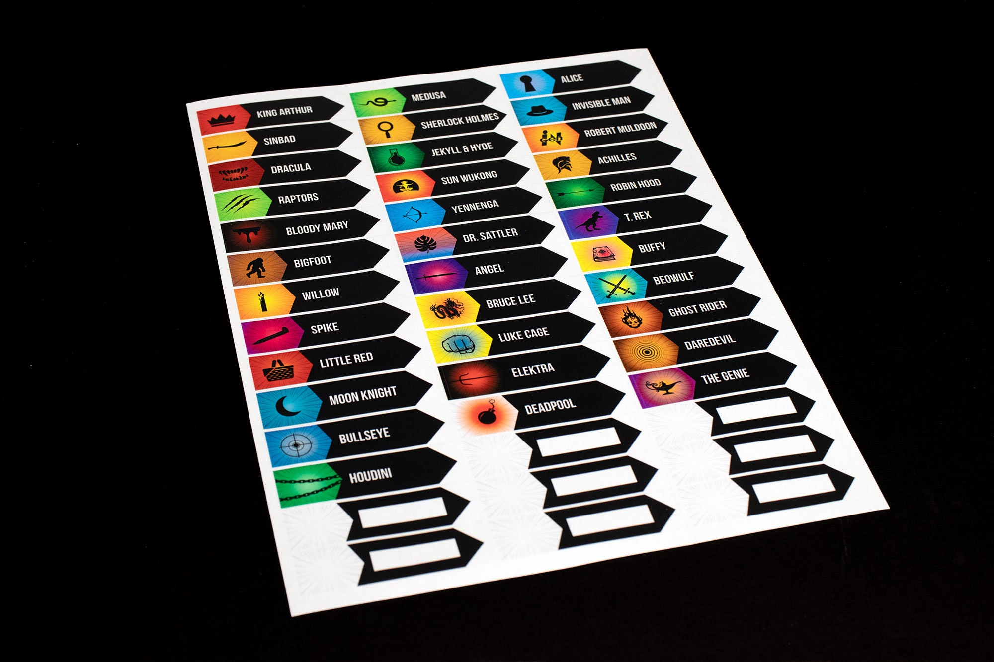 Unmatched Board Game Organizer Labels Etsy