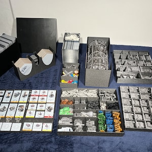 DIGITALE STL Frostpunk Box Insert Organizer (All In) Kern + Miniaturen + Frostlander Erweiterungen