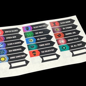 Unmatched - Set 2 Board Game Organizer Labels