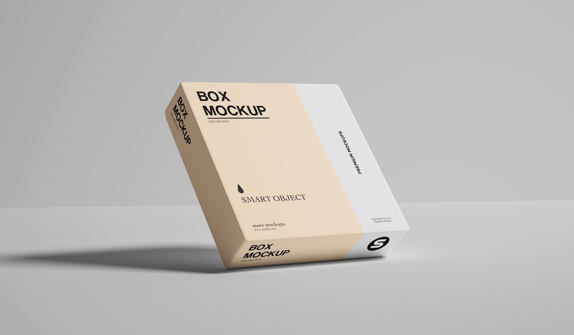 Square Box Mockup 7 Psd, Mailing Box Mockup, Shipping Box Mockup, Box