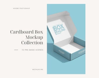 Cardboard Box Mockup Set: Mailing & Product Box Templates (PSD)