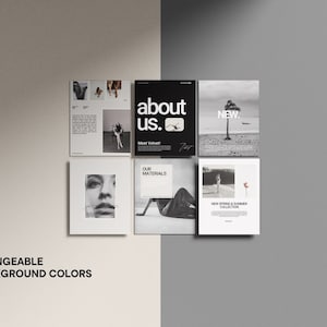 Pode incluir: Uma cole&ccedil;&atilde;o de seis fotografias em preto e branco com sobreposi&ccedil;&otilde;es de texto. As fotografias mostram uma mulher com um vestido, uma palmeira numa praia, uma mulher com um vestido, o rosto de uma mulher, uma mulher com um vestido e uma mulher com um vestido. As sobreposi&ccedil;&otilde;es de texto incluem "about us", "Meet Velvet", "Our Materials", "New", "New Spring & Summer Collection" e "Meet Velvet".