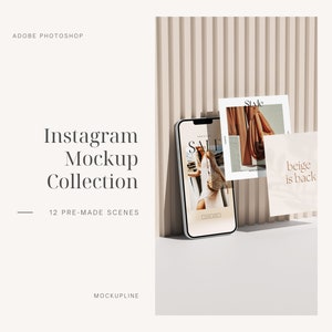 Instagram Mockup Bundle Set, iPhone Mockup Ser Social Media Mockup Bundle Set