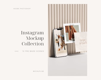 Instagram Mockup Bundle: Social Media iPhone Mockups (Digital Download)