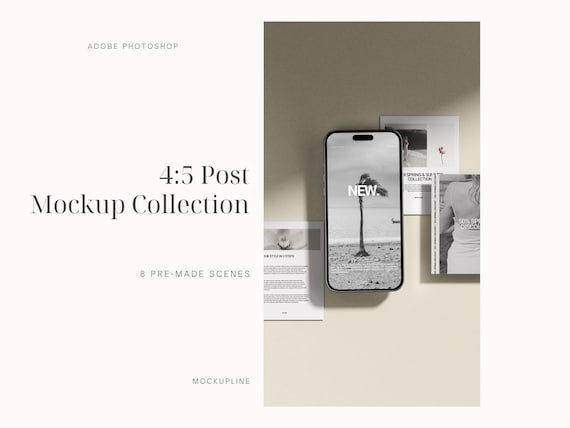 4:5 Post Mockup Collection, Instagram Post MockupInstagram Mockup Bundle Set, Social Media Mockup Bundle Set, Pinterest Mockup Bundle