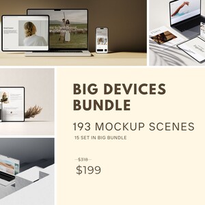 Big Devices Mockup Bundle, iPad mockup, iPhone Mockup, MacBook Mockup, Branding Mockup, Full Mockup Bundle, Device Mockup
