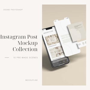 Instagram Post & Story Mockup: iPhone 13 Templates (Digital Download)