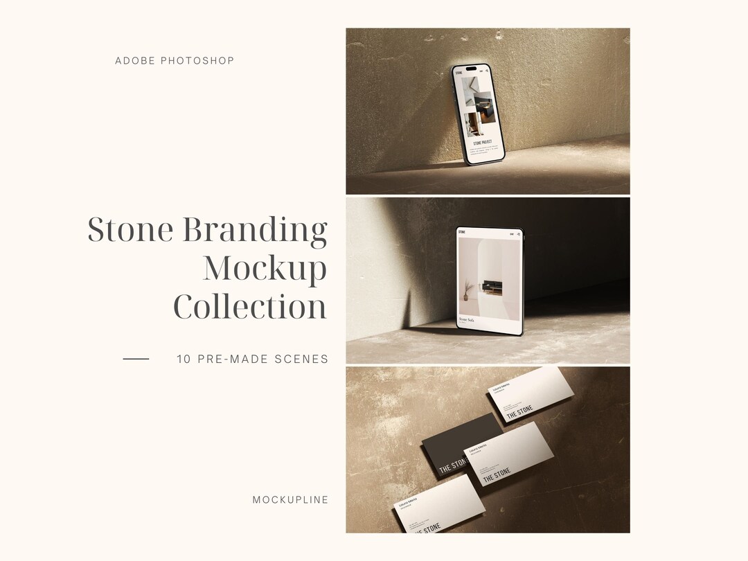 Stone Branding Mockup Collection: Macbook, Ipad, iPhone (digital ...
