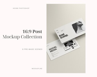 16:9 Mockup Collection, 1920x1080 Mockup, Presentation Mockup Bundle Set, Social Media Mockup Bundle Set, Website Mockup Template,