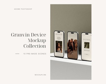 Granvin Social Media Mockup Bundle: iPhone 14 Pro, Instagram (PSD)