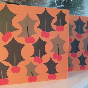 Mantelpiece Verlag, Weihnachtskarte, Holly, handgefertigt, Collage, 10er Pack, recycelt, Happy Christmas